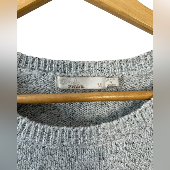 PRANA Women's Nolan Gray Cable Knit Pullover Tunic Sweater Wool Mohair Blend Med - Picture 2 of 7